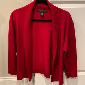 Red 3/4 sleeve open cardigan